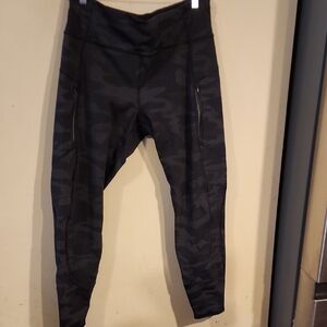 Athleta Black Charcoal Camo High-Rise Leggings